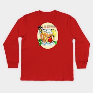 An Old Fashioned Christmas Greeting Kids Long Sleeve T-Shirt